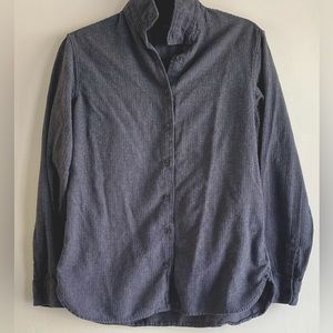 Uniqlo grey flannel long sleeve button down shirt size m